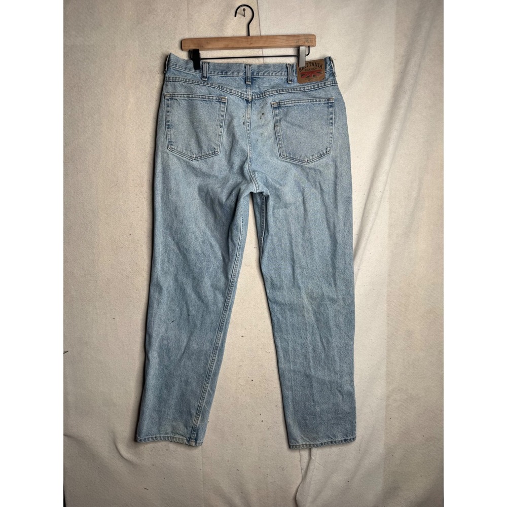 VTG Brittania Jean Co Mens Light Wash Straight Leg Denim Jeans 36x34 1B101MS - Picture 12 of 16